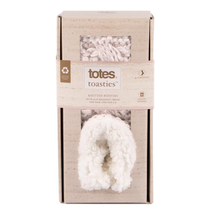 totes toasties® Ladies Chunky Knitted Booties Cream Extra Image 7